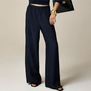 J. Crew Stratus Navy Wide-Leg Trousers
